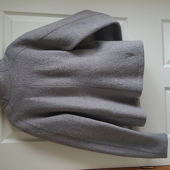 IBEX 100% Wool Mock Neck Full-Zip Women's Jacket Grey - Boiled Wool - Size  L - Picture 5 of 8